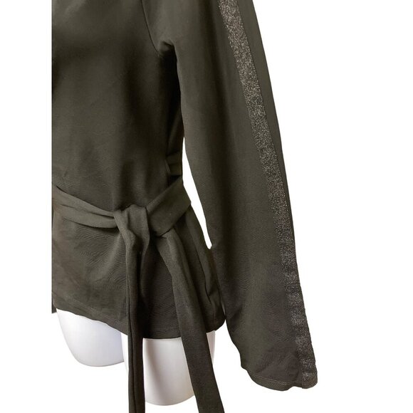 Good American Women's Glam Suit Wrap Top Pull On Pants Black Viscose Medium - Picture 4 of 14